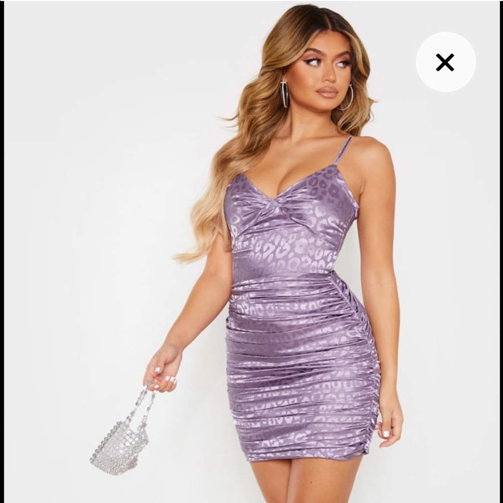 PRETTY LITTLE THING Leopard Party Dress NWT! 💜 - Picture 8 of 11